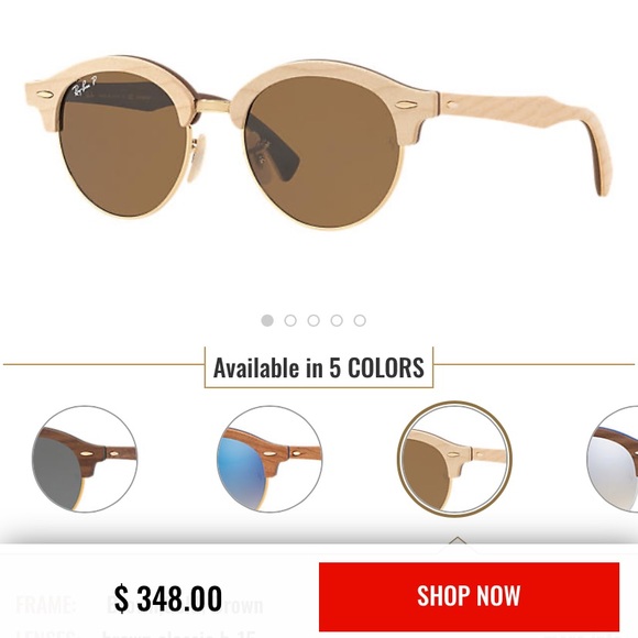 Ray Ban Clubround Wood Sunglasses - Picture 6 of 6